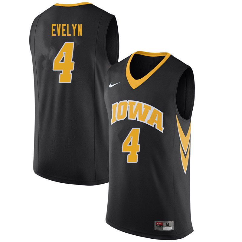 Men #4 Bakari Evelyn Iowa Hawkeyes College Basketball Jerseys Sale-Black